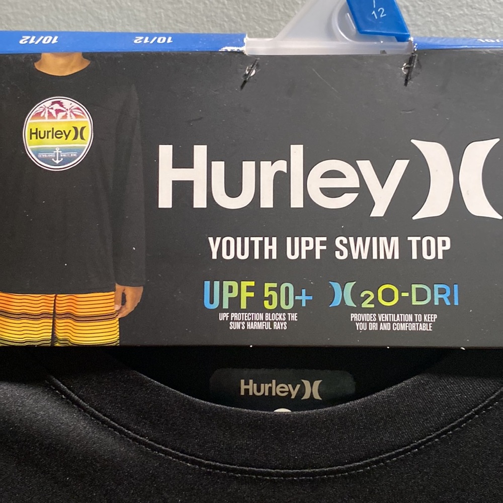 BRAND NEW GIRLS HURLEY UPF SWIM TOP SIZE 10/12! NWT. SMOKE FREE HOME! - Picture 3 of 7